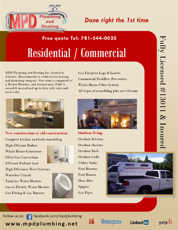 flyers business cards plumbing heating company