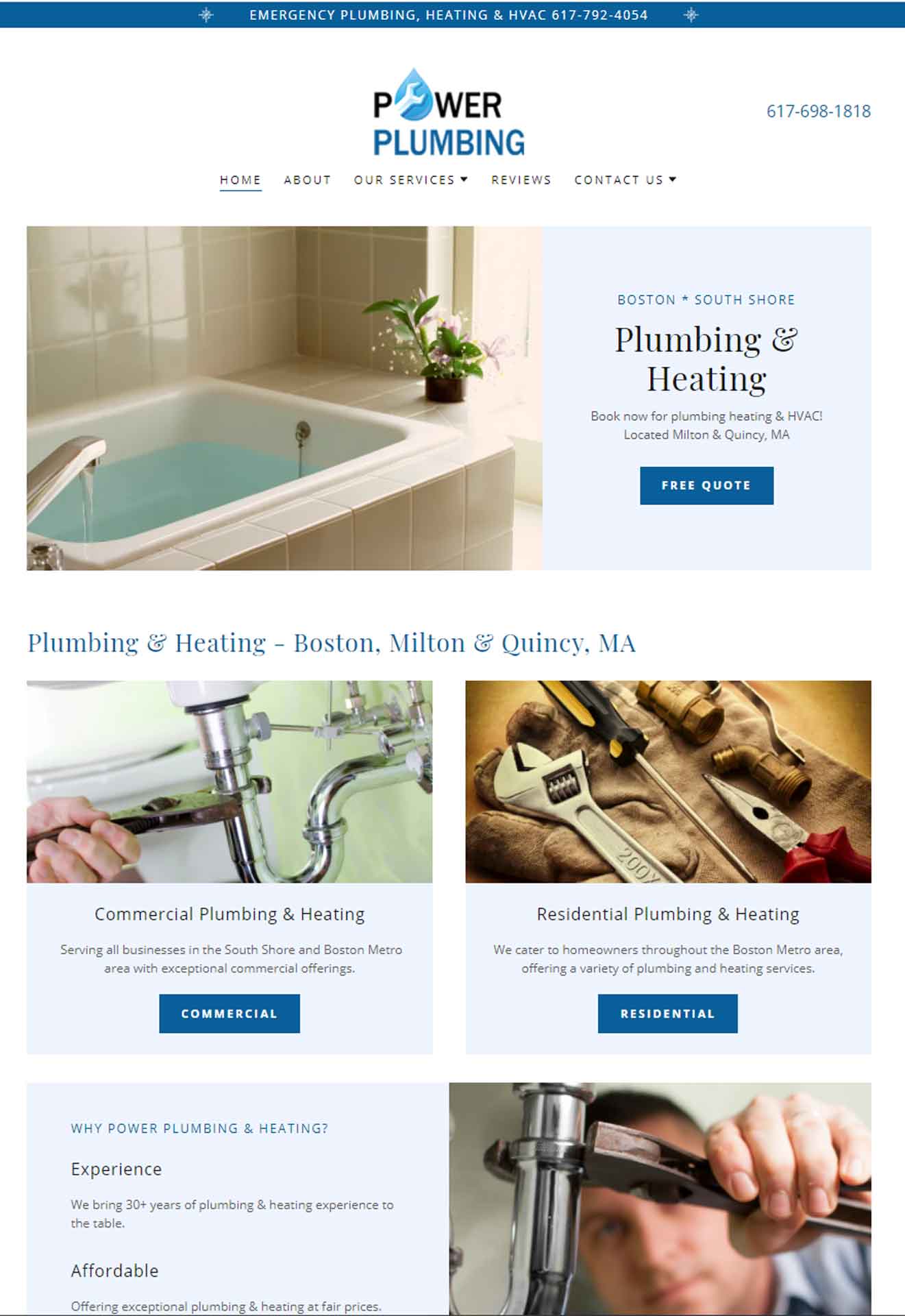 Website Builder for plumbing company and contractor